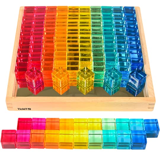 TickiT® Translucent Gem Cube Mirror Tray Set